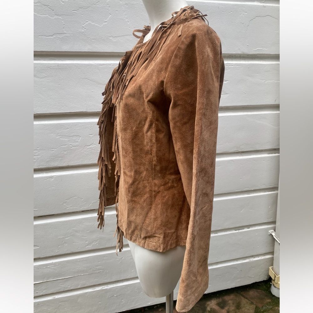 Boho Fringe 100% Live a Little Suede Fringe Jacket size medium - Picture 2 of 8